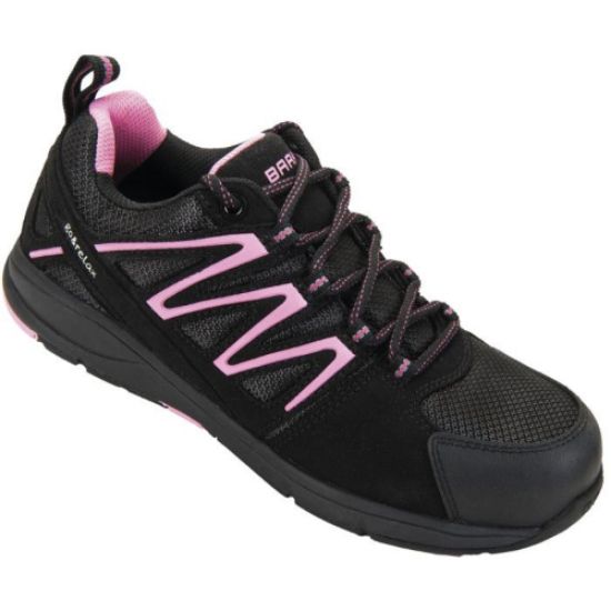 Čevelj delovni s plastično kapico S1P, črno/roza 800480