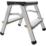 Slika LESTEV ZLOŽLJIVA ALUMINIJASTA z 2x1 stopnico - delovna višina 2140mm, nosilnosti