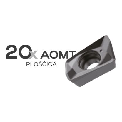 Slika Garniture: Rezkalna glava ASM90 z notranjim hlajenjem + 20x ploščica AOMT