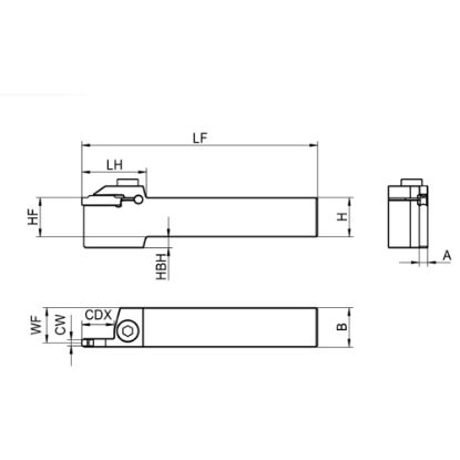 Slika Držalo zunanje za zarezovanje/odrezovanje, ravno, tipa ATSER/L