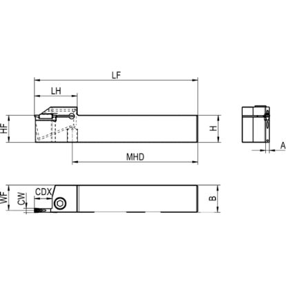 Slika Držalo zunanje za zarezovanje/odrezovanje, ravno, tipa ATSER/L-J
