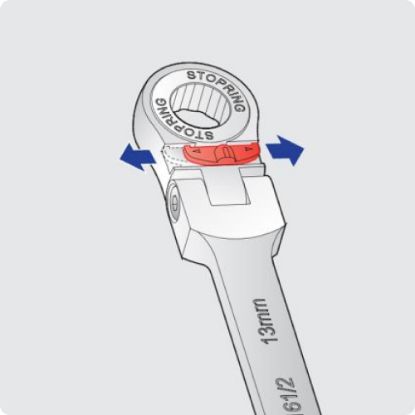 Slika Ključ viličasto obročni, z ragljo, z zglobom, 161/2, Unior