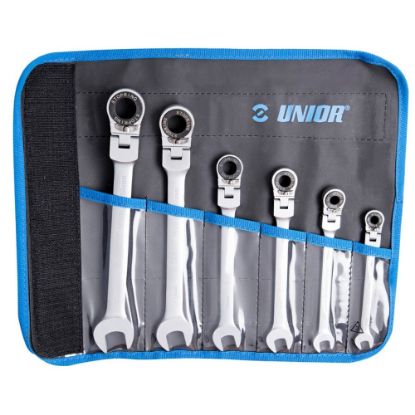 Slika GARNITURA ZGLOBNIH VILIČASTO OBROČNIH KLJUČEV Z RAGLJO V TORBICI 8 - 19/6