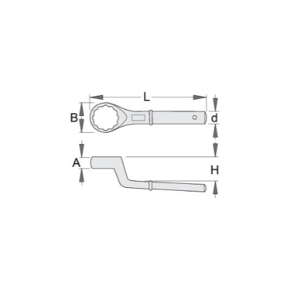 Slika Ključ obročni, upognjeni, enostranski, 178/2, Unior