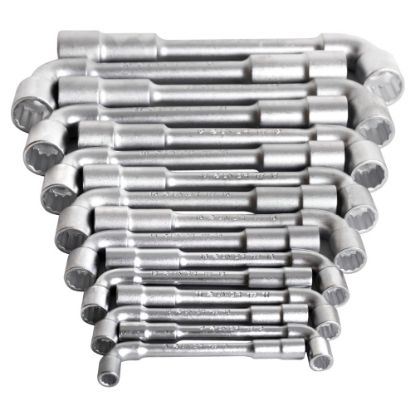 Slika GARNITURA DVOSTRANSKIH UPOGNJENIH NASADNIH KLJUČEV V KARTONU 8 - 24/16