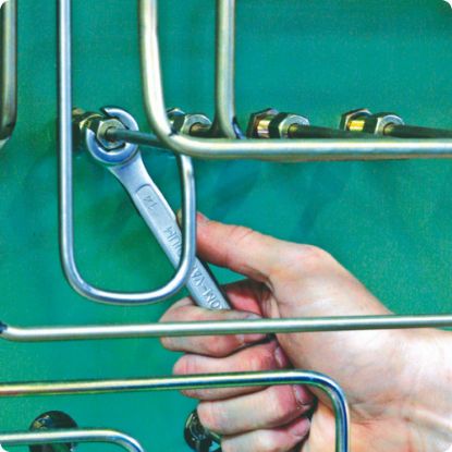 Slika Garnitura ukrivljenih odprtih obročnih ključev v kartonu, 183/2CB, Unior