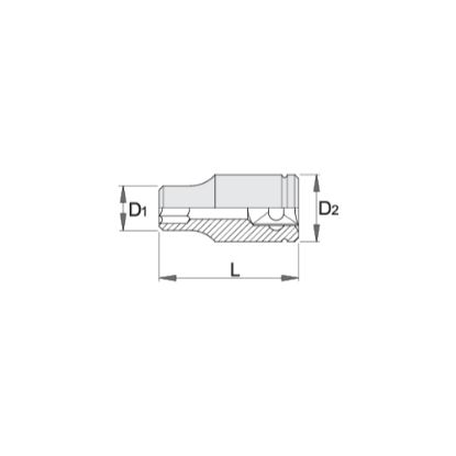 Slika Ključ nasadni 1/4", z notranjim TX profilom, 189/2, Unior