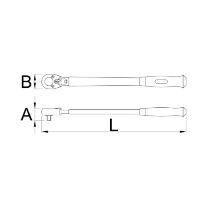 Slika RAGLJA DVOSMERNA, MOČNA, 1/2" 1/2"