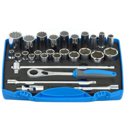 Slika GARNITURA NASADNIH KLJUČEV 1/2" V PLASTIČNI KASETI /28