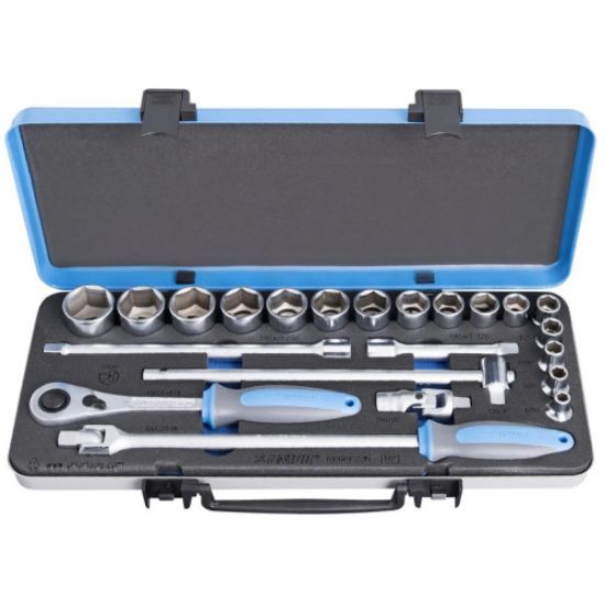 GARNITURA NASADNIH KLJUČEV 1/2" V KOVINSKI KASETI /22