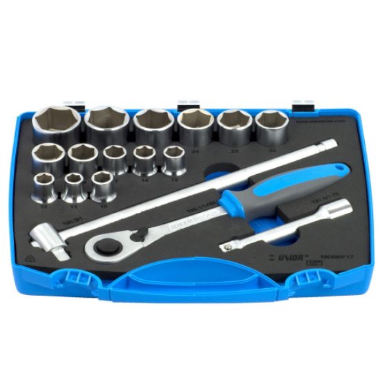 GARNITURA NASADNIH KLJUČEV 1/2" V PLASTIČNI KASETI 10 - 32/17