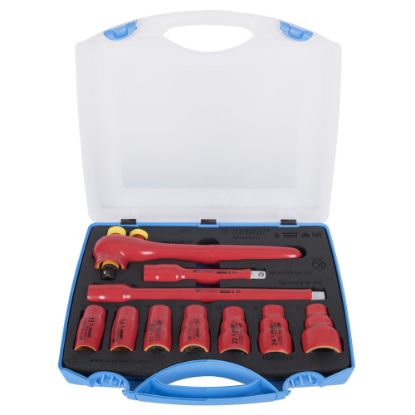 Slika GARNITURA IZOLIRANIH NASADNIH KLJUČEV 1/2" V PLASTIČNI KASETI 0