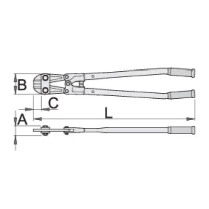 Slika Škarje za rezanje betonskega železa, 596/6A, Unior