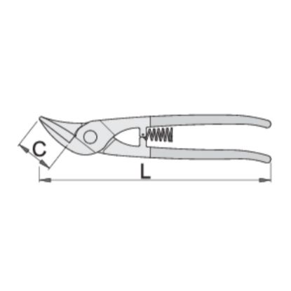 Slika ŠKARJE ZA PLOČEVINO IDEAL Art.568L/7P dolžine 250mm