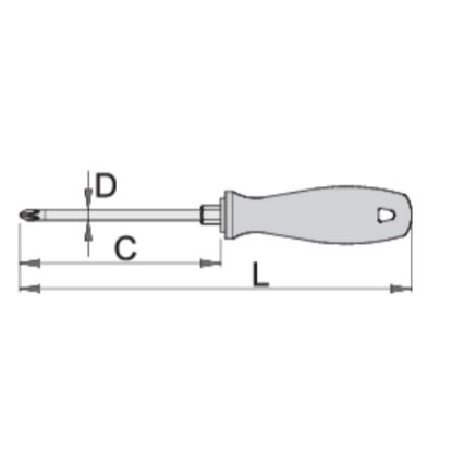 Slika Izvijač križni (PH) CR, s šestkotnim nastavkom, 616CR, Unior