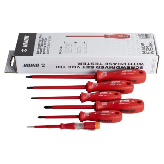 GARNITURA IZVIJAČEV VDE S PREIZKUŠEVALCEM TOKA V KARTONU /6