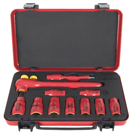 GARNITURA IZOLIRANIH NASADNIH KLJUČEV 1/2" V KOVINSKI KASETI 10 - 24/11