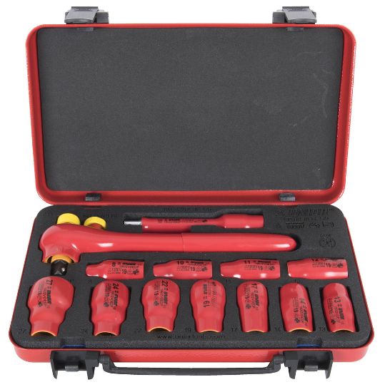 GARNITURA IZOLIRANIH NASADNIH KLJUČEV 1/2" V KOVINSKI KASETI 8 - 27/13