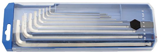 GARNITURA DOLGIH INBUS KLJUČEV ZA KOTNO VIJAČENJE V PLASTIČNI ŠKATLI 2-10/8