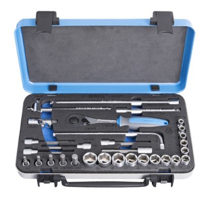 Slika GARNITURA NASADNIH KLJUČEV 3/8" V KOVINSKI KASETI /30