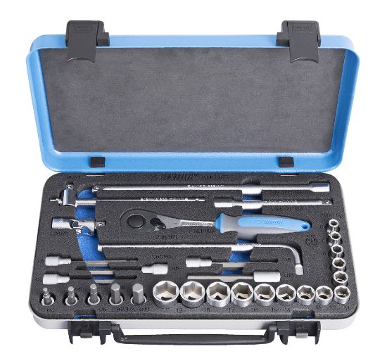 GARNITURA NASADNIH KLJUČEV 3/8" V KOVINSKI KASETI /30