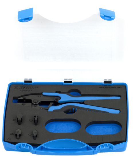 GARNITURA KLEŠČ GRIP ZA KABELSKE KONTAKTE Z IZMENLJIVIMI ČELJUSTMI V PLASTIČNI K