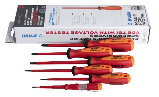 GARNITURA IZVIJAČEV VDE TBI S PREIZKUŠEVALCEM TOKA V KARTONU /6