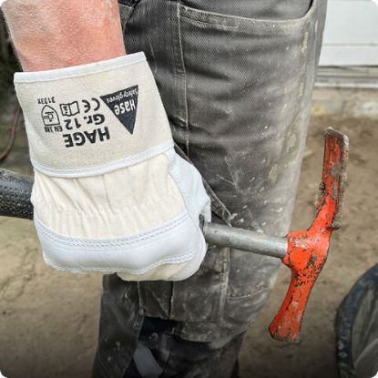 Slika Rokavice delovne iz usnja Hage 