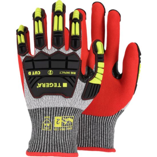 Rokavice delovna za zaščito pred udarci RIG IMPACT 422 CUT D, TEGERA