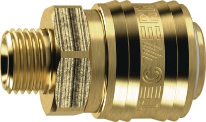 Slika Hitra spojka DN 7,2, zunanji navoj, medenina, svetla TECWERK