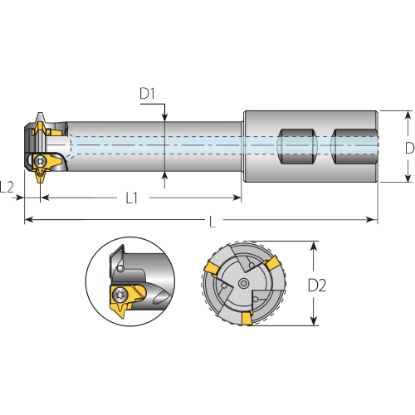 Slika Rezkar palični navojni Weldon za ploščice tipa L