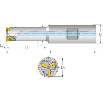 Slika Rezkar palični navojni Weldon za ploščice tipa mini L