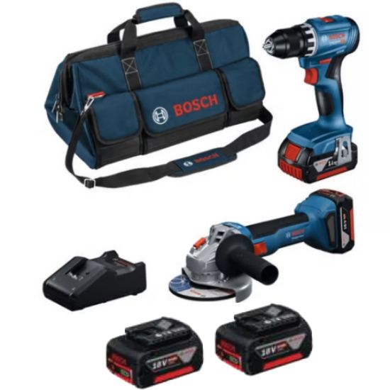 AKU.VRTALNIK-VIJAČNIK GSR 18V-45 IN AKU. KOTNI BRUSILNIK GWS 18V-8 (2 X AKUMULAT