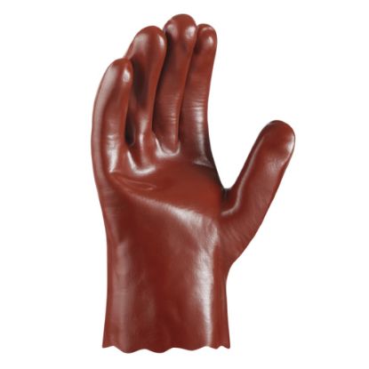 Slika TEXXOR 2170, VEL.10, ROKAVICA ZA KEMIKALIJE, PVC, RDEČE BARVE.PODLOŽENA Z BOMBAŽ