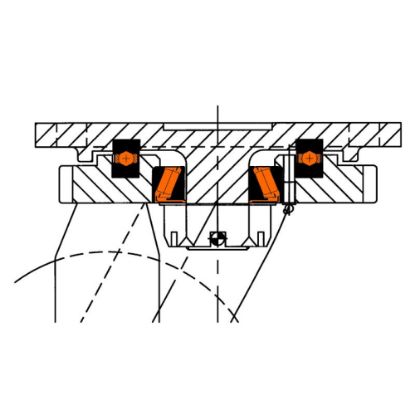 Slika Kolo transportno gibljivo dvojno, iz poliuretana in litine, za težka bremena