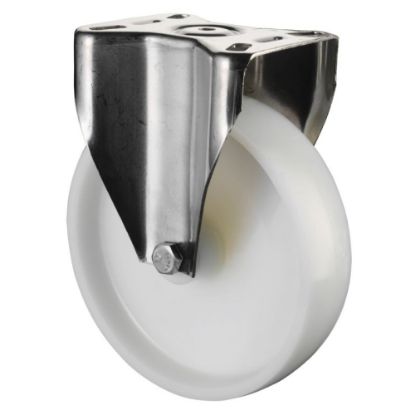Slika Kolo transportno fiksno, iz poliamida, bele barve