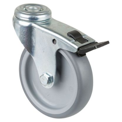 Slika Kolo transportno gibljivo z zavoro in priključno izvrtino, termoplastična guma