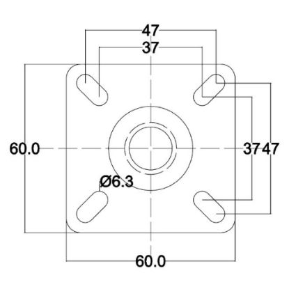 Slika Kolo transportno gibljivo z zavoro, termoplastična guma