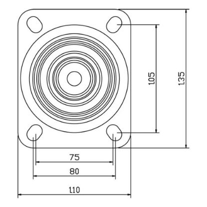 Slika Kolo transportno gibljivo z zavoro, iz umetne mase