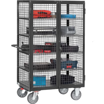 Slika Omara na kolesih iz goste žične mreže, antracitno sive barve RAL 7016, Fetra