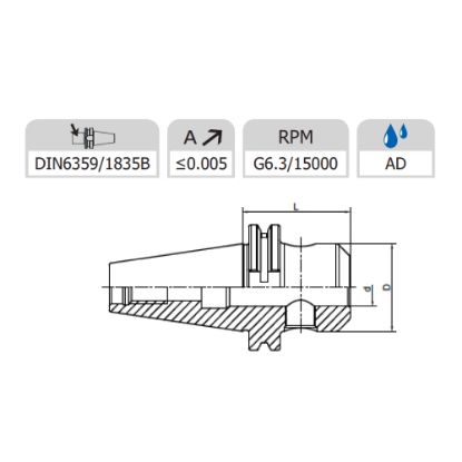 Slika Trn vpenjalni Weldon DIN69871/AD BOA, WELDON_DIN69871_BOA