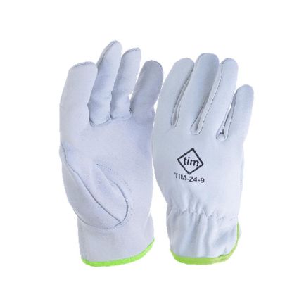 Slika TIM-24, Vel.10, ROKAVICE IZ KOZJEGA USNJA,  BELE, EN388:2016(2122X)