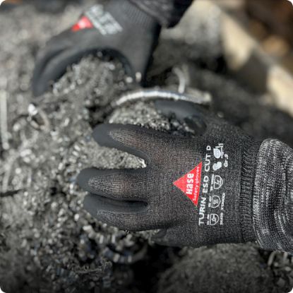 Slika Rokavice protiurezne Turin ESD Cut D, črne barve, Hase 508245