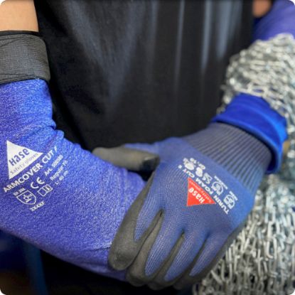 Slika HASE-508585, NAROKAVNIK PROTIUREZNI CUT F, 40 CM, HPPE, MODRE BARVE