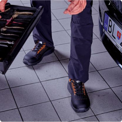 Slika Delovni čevelj s kapico, S1, ARYEL, črno-oranžen