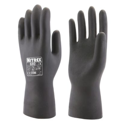 Slika Rokavica iz lateksa, črne barve, black heavy duty, 680