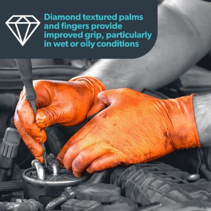 Slika Rokavice za enkratno uporabo iz nitrila z vzorcem na dlani,GA005