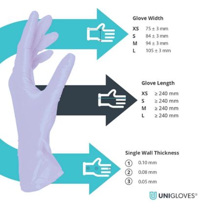 Slika Rokavice za enkratno uporabo iz nitrila, metalic vijolične barve