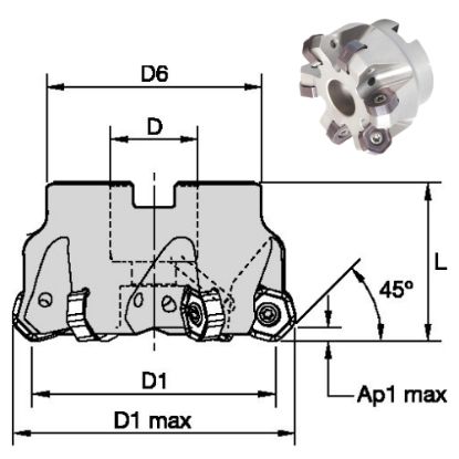 Slika Gar. rezkalna glava M1200 mini + pl.HNPJ 0704ANSN-MM WU20PM