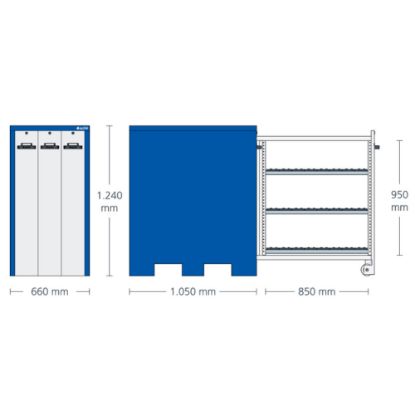 Slika OMARA ZA ORODJE WKS 013 Set Z, z 9 nosilci WKH 403 (za 144 trnov), z izvlečnimi 
